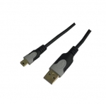DUAL MOLDED USB-A MALE TO MINI USB B5P MALE CABLE